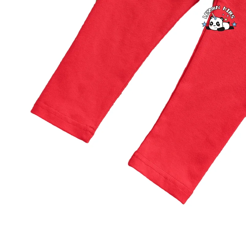 LEZONKIDS - Conjunto de Roupas de Criança de Algodão com Mangas Longas em Forma de Coração Personalizável com Contas para o Dia dos Namorados
